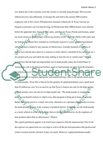 Death penalty and its affects on the economy