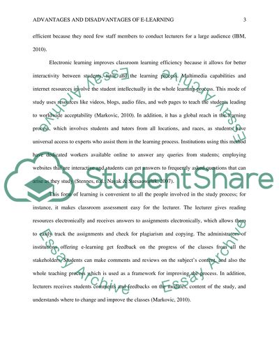 Advantages and disadvantages of E-learning