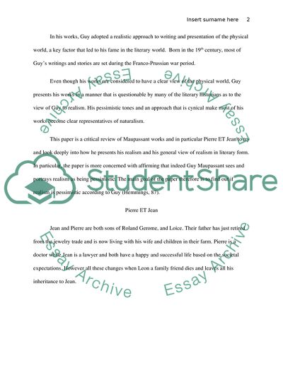 According to Guy Maupassant, is Realism, Pessimistic