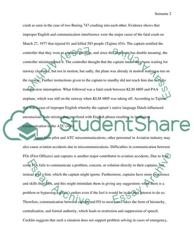 Miscommunication in Aviaition Safety