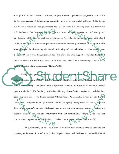 Comparison of Governmental Policies of India and China Regarding Economic Progress and Social Wellbeing
