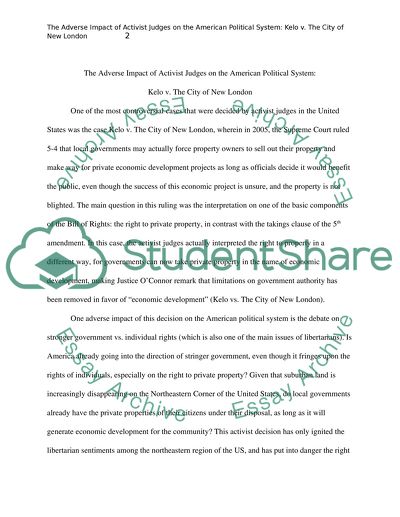 The Adverse Impact of Activist Judges on the American Political System