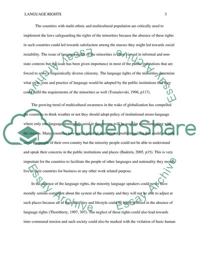 Impact of Minorities Language Rights upon their education