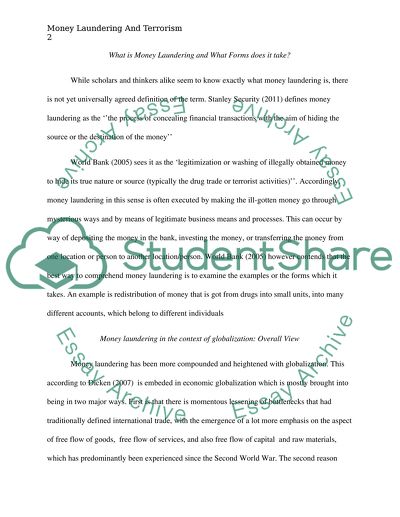 Money Laundering and Terrorism Financing: Nature and Prevention