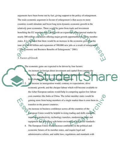 Why the Enlargement of EU is Beneficial for the Economy of the Member States and EU as a whole