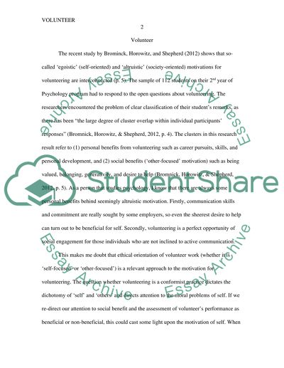 Self-Oriented and Society-Oriented Motivations for Volunteering