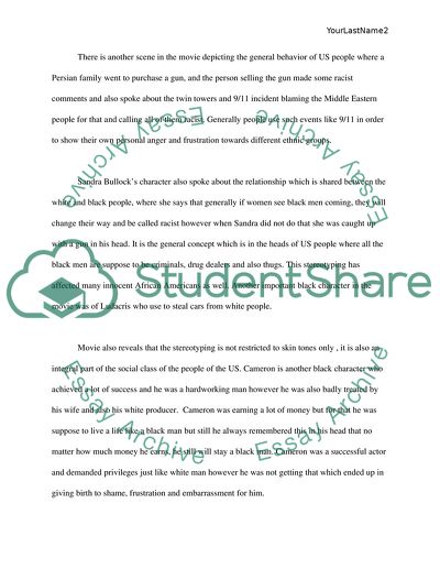 Analysis of Crash Movie by Paul Haggis