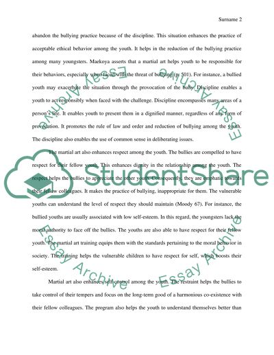 Positive Effects of Martial Arts on Bullying Among the Youth