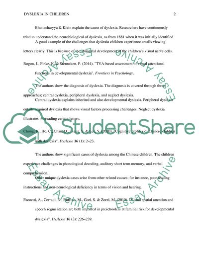 Dyslexia in Children