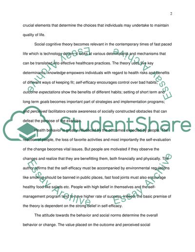 Health Promotion by Social Cognitive Means