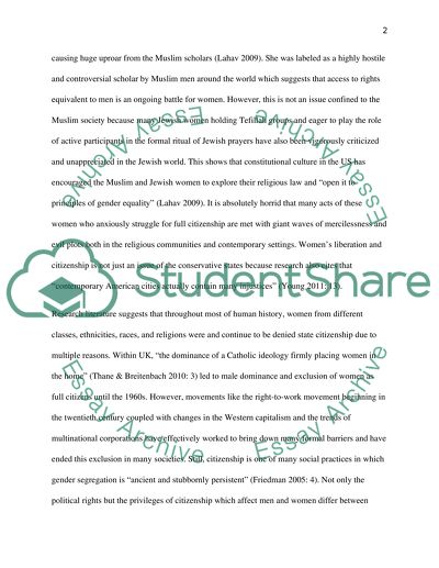 Are women full citizens If not, what might they require in order to become so