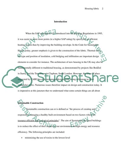 Sustainable Ecological Housing Fabric