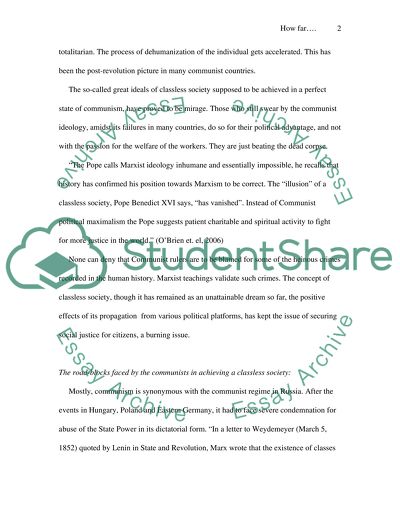 Creating a Classless Society by Communism