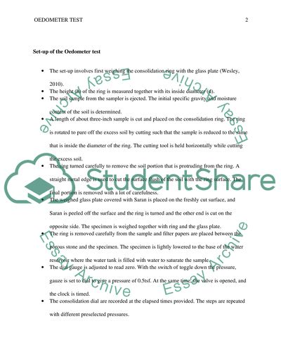 Oedometer Labs Test