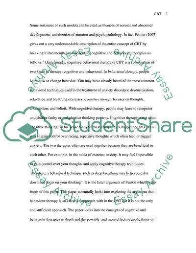 Behavior Therapy is an Effective but Not Sufficient Factor in CBT
