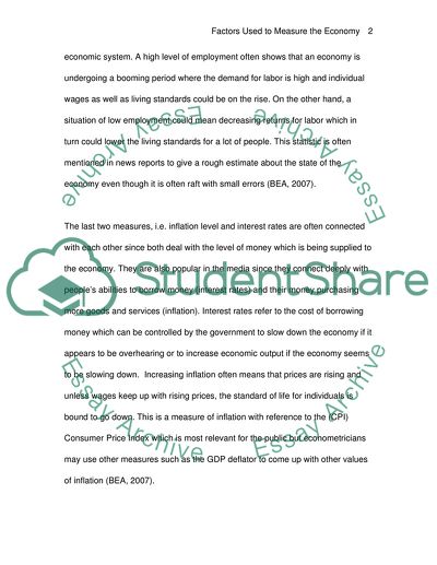 Factors Used to Measure the Economy