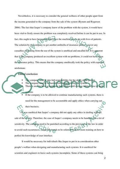 Jaspers Ethical Issue