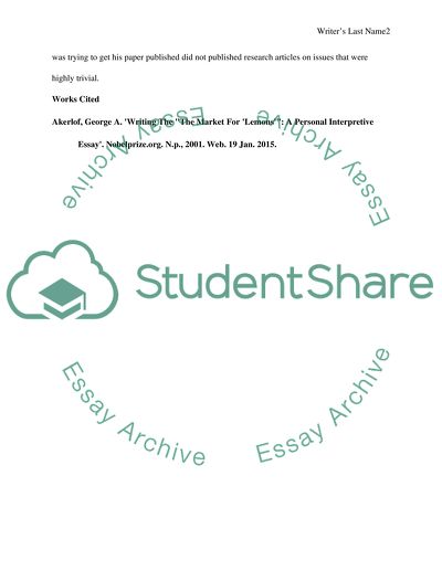 The Market for Lemons