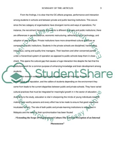 Summary of The Articles