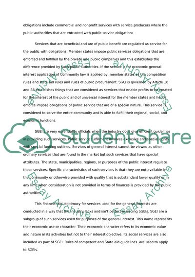 Competition Law: EU Law on SGEIs