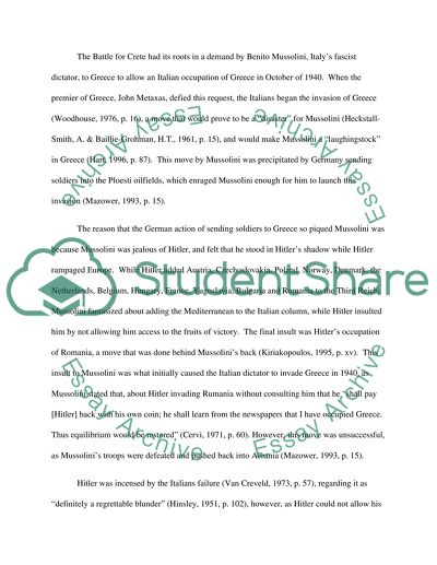 The Persecution of the Allies Defence of Crete in 1941 and the Enduring Lessons