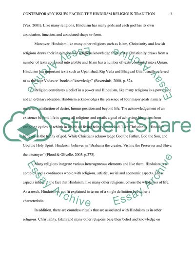 Issues Facing the Hinduism Religious Tradition