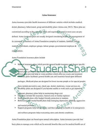 Aetna Foundation Insurance Plans