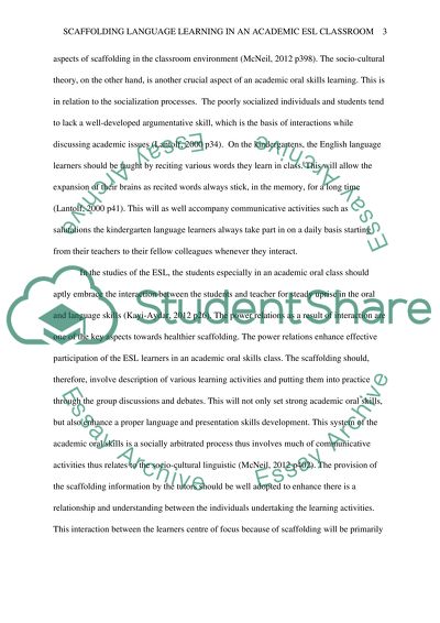 Scaffolding Language Learning in an Academic ESL Classroom