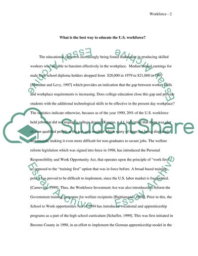 What is the best way to educate the U.S. workforce