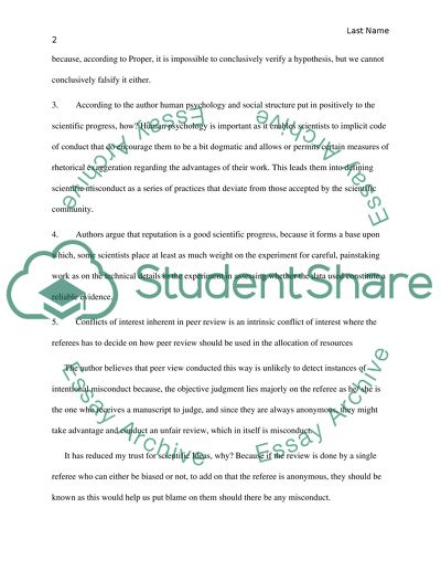 Conduct, Misconduct and the structure of Science