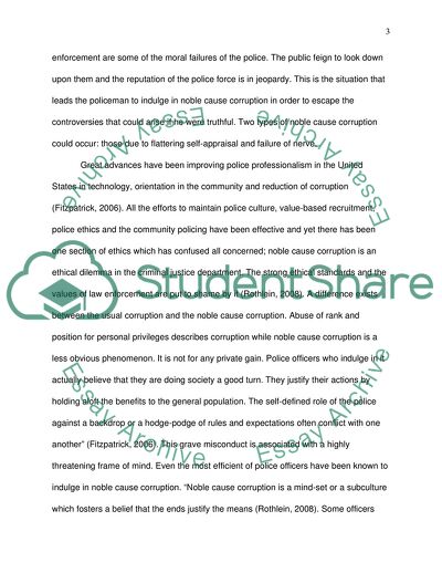 Noble Cause Corruption - An Ethical Dilemma