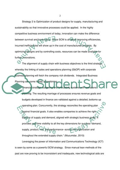 Supply chain strategies