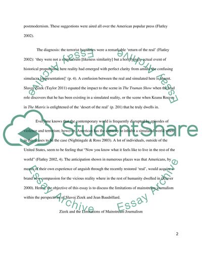 The Limitation of Mainstream Journalism: The Lens of Zizek and Baudrillard