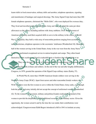 Acheivements of Women in the US Army