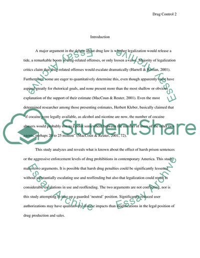 Reduction of Punishment Severity for Drug Use