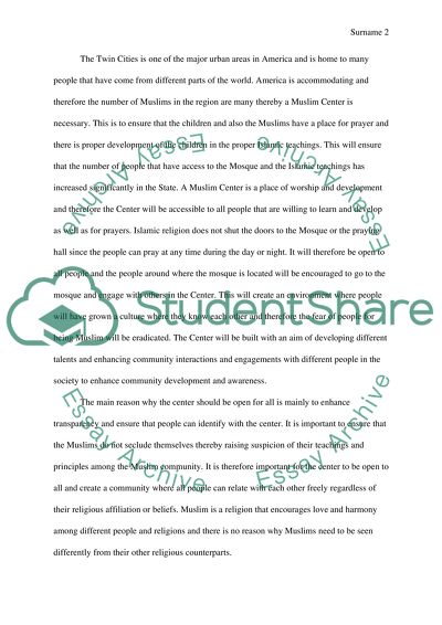 Islamic Center Proposal