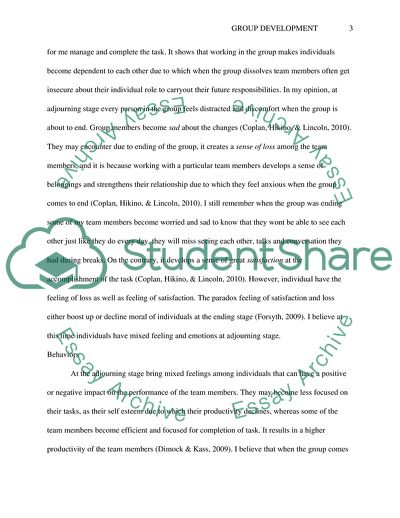 Adjourning Stage of the Group Development