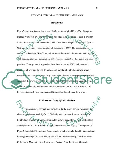 PepsiCo Internal and External Analysis