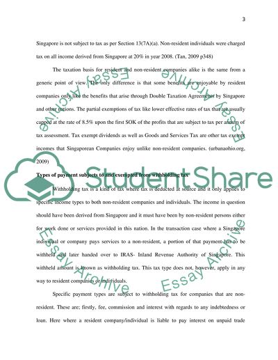 Resident in Singapore