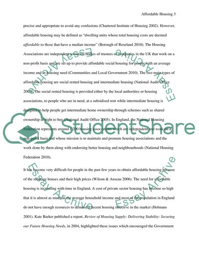 The Policy and Delivery of Affordable Housing in England