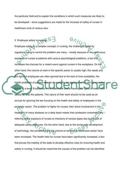 Employee Safety in Nursing