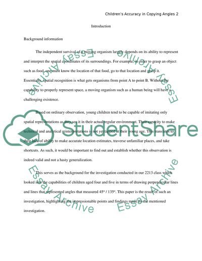 Accuracy of Children in Copying Angles