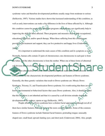 Progress of Children with Down Syndrome