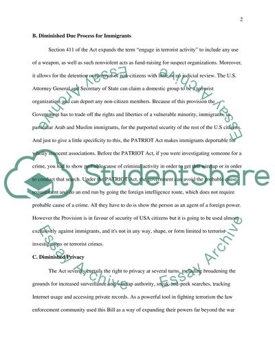 The USA PATRIOT Act: the Signal for a Lasting New World