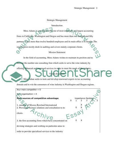 Strategic Management: Moss Adams