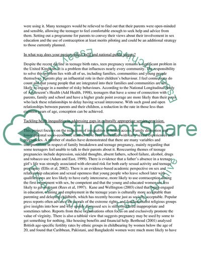 A PROPOSAL : promoting communication between parents and children on the topic of sex education