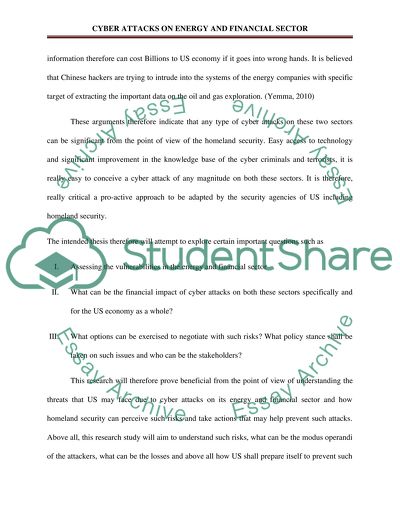 CYBER ATTACKS ON ENERGY AND FINANCIAL SECTOR