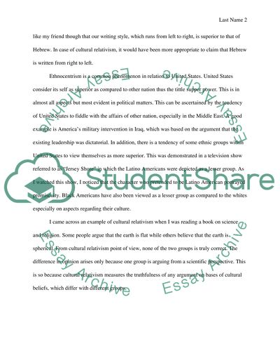 SOCIOLOGY - EHTNOCENTRISM / CULTURAL RELATIVISM