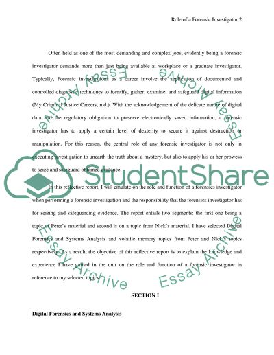 The Scope of Job and Role of a Forensic Investigator