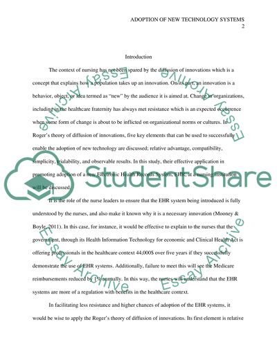 Adoption of New Technology Systems
